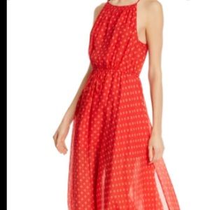 JOIE MATALINA RED SILK PRINTED SLEEVELESS ASYMMETRICAL DRESS SIZE M